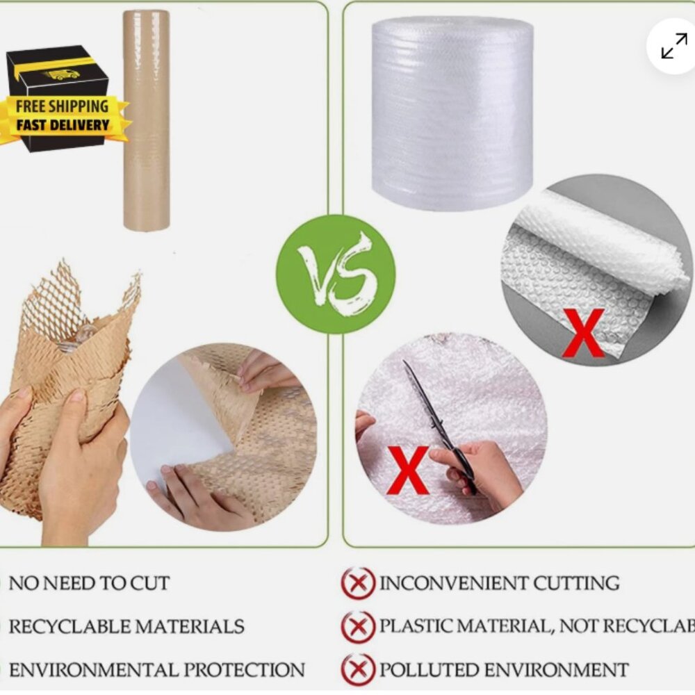 Honeycomb Packing Paper 12"X230' Eco Friendly Packing Paper for Moving - Picture 8 of 14